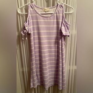 Girls‎ Size 10 Purple & White Striped Dress